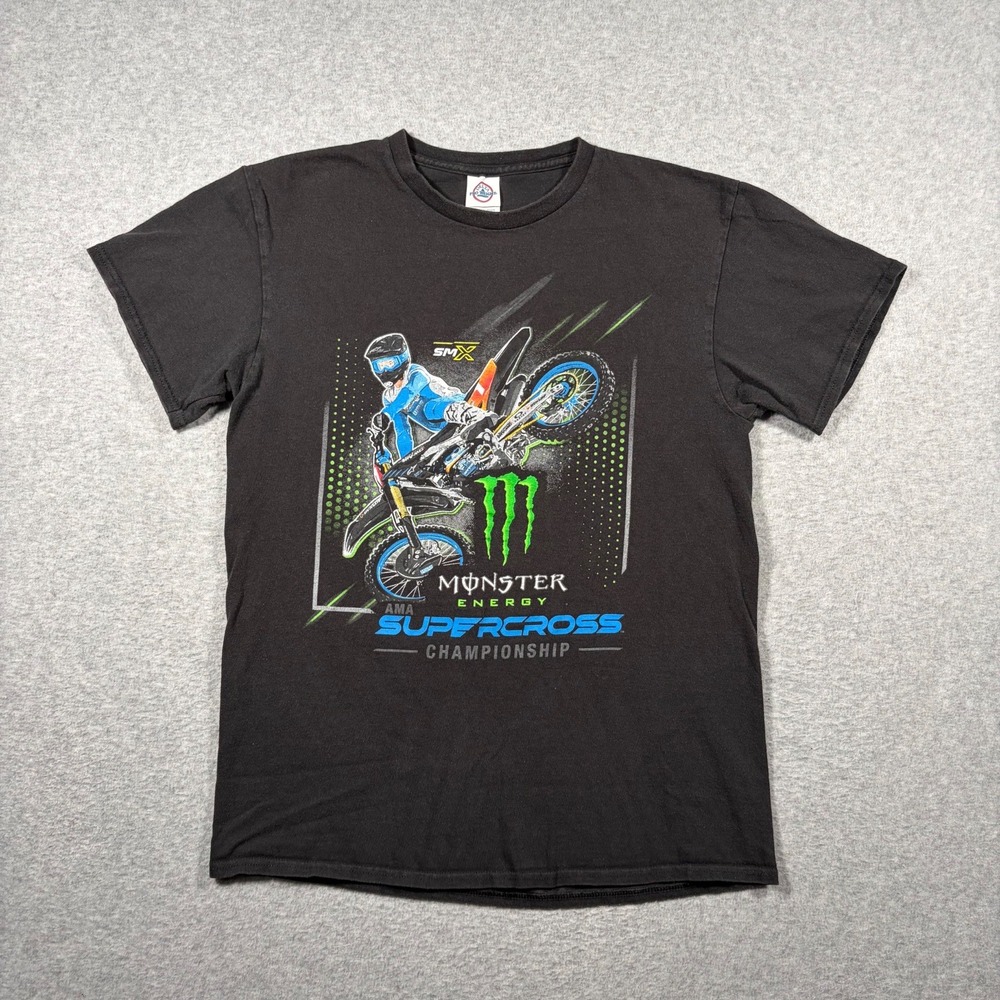 Monster Energy Supercross Championship T-Shirt Men Medium Black 2024 Tour Delta